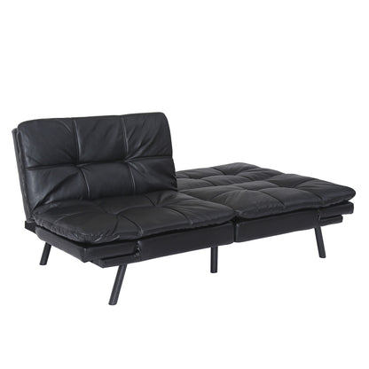 Convertible Memory Foam Sleeper Couch Bed Sofa Black