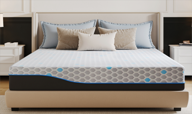 Ego Charcoal Memory Foam Mattress 10-inch, Cooling Gel Infused