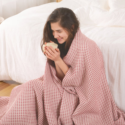 100% Cotton Waffle Weave Blanket