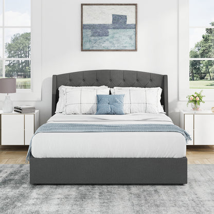 Lift-Up Wingback Storage Bed Frame