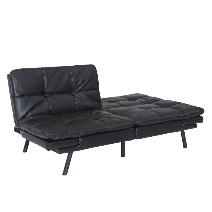 Convertible Memory Foam Sleeper Couch Bed Sofa Black - EGOHOME