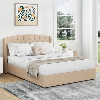 Lift-Up Wingback Storage Bed Frame