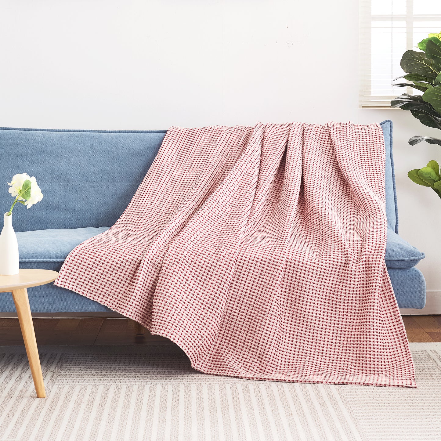 100% Cotton Waffle Weave Blanket