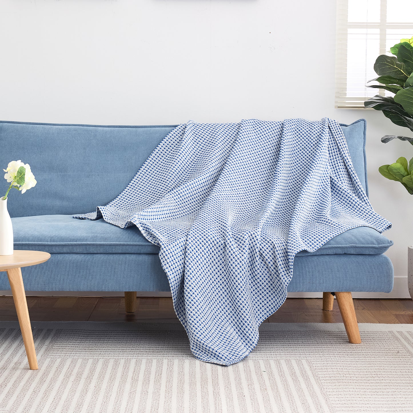 100% Cotton Waffle Weave Blanket
