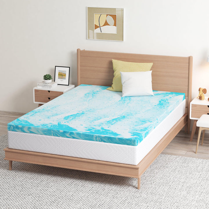 EGO Ventilated Gel Memory Foam Topper Cooling Blue - EGOHOME