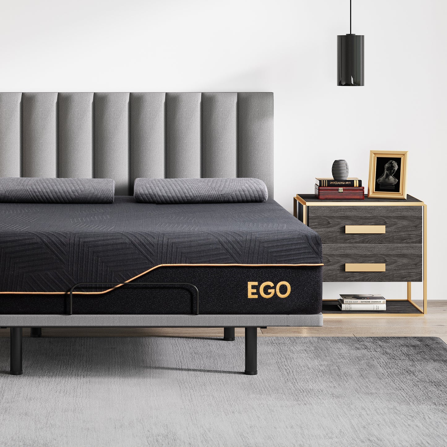 EGO Black 14'' Copper Gel Mattress with Graphene Cooling Cover