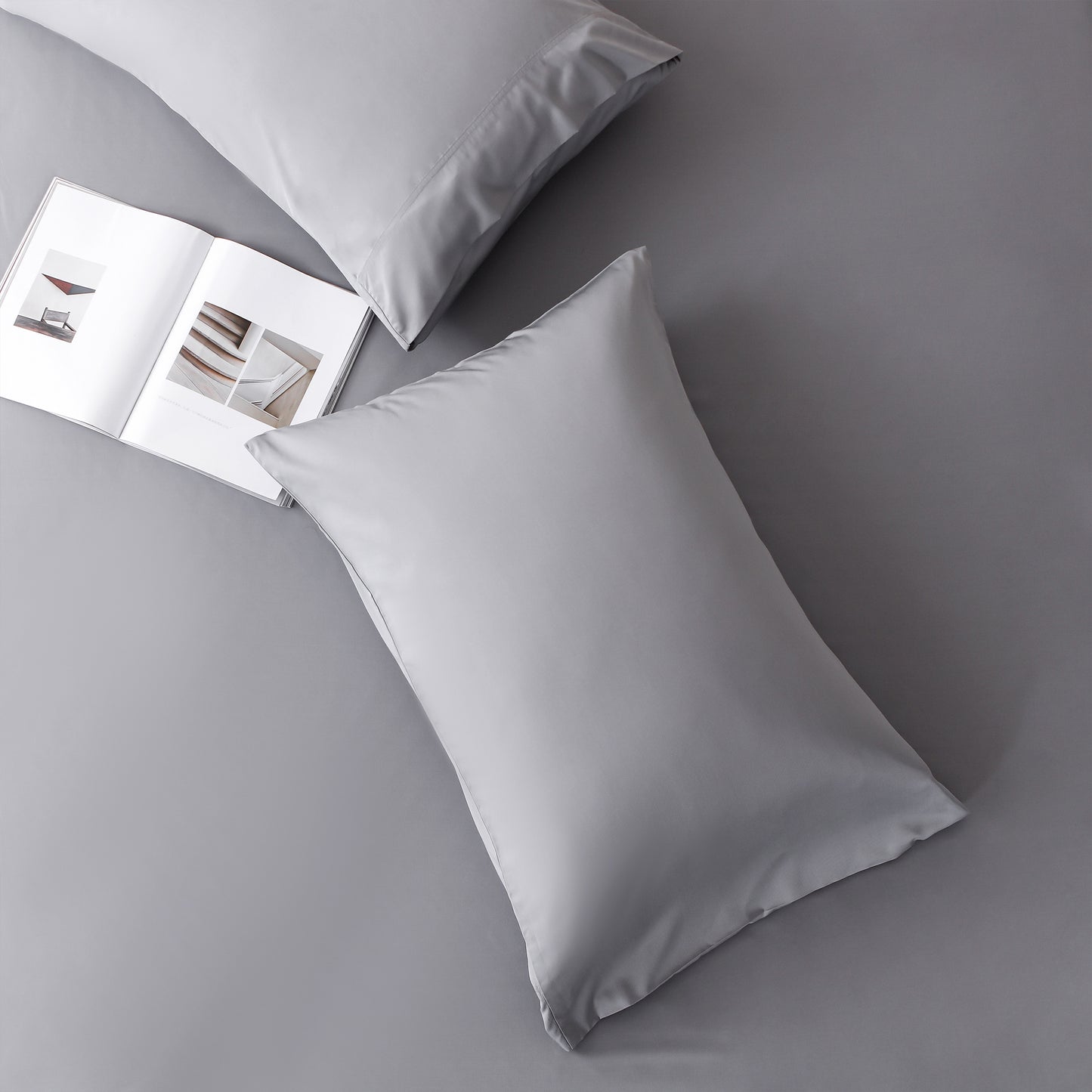 Bamboo Bed Sheets Set Wrinkle Resistant Light Grey